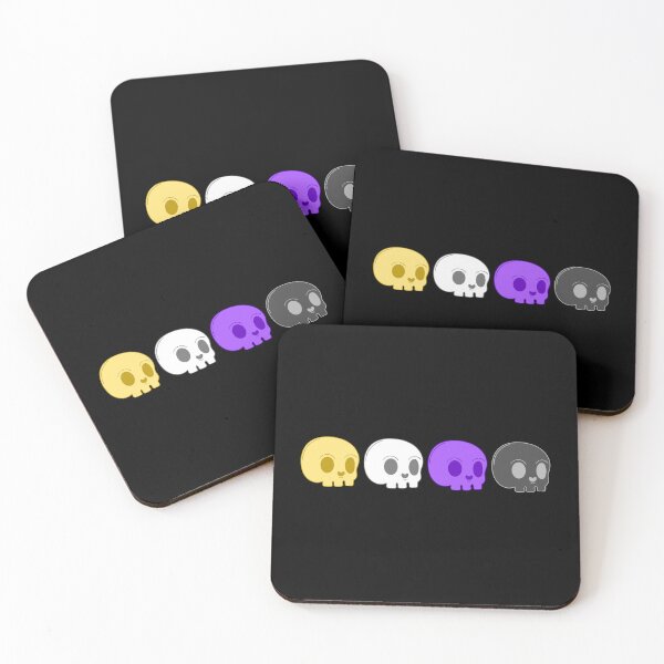 Item preview, Subtle Nonbinary Pride Flag, Discreet Enby Pride, Creepy Cute Pastel Goth Skull, LGBTQ designed and sold by SweetestPrints.