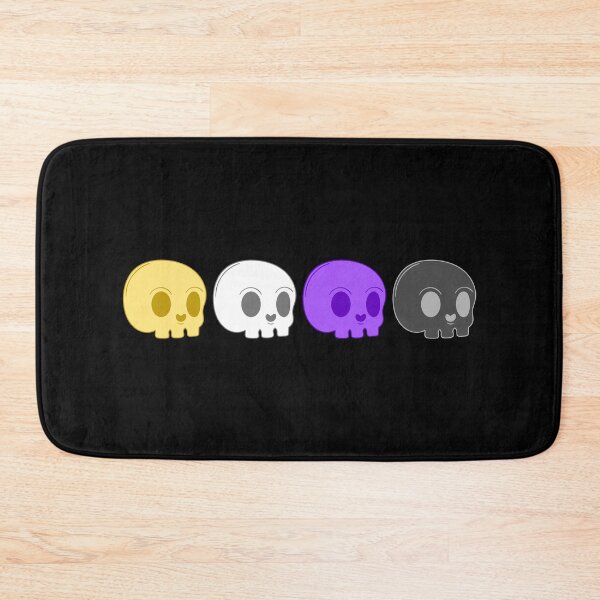 Item preview, Subtle Nonbinary Pride Flag, Discreet Enby Pride, Creepy Cute Pastel Goth Skull, LGBTQ designed and sold by SweetestPrints.