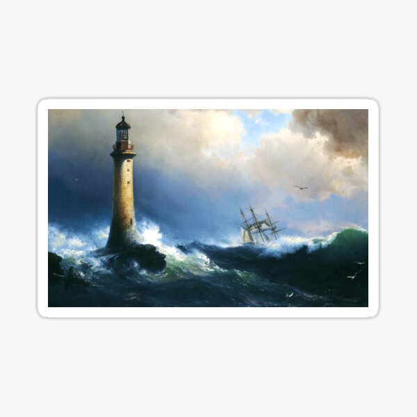 Item preview, Shipping off the Eddystone Lighthouse - Vilhelm Melbye (19th century) designed and sold by Geraldo Garcia.