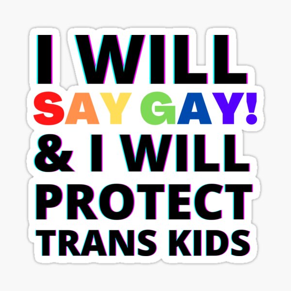 Pegatina Diré Que Soy Gay Y Protegeré El Orgullo Lgbtq De Los Niños Trans De Modopeak Redbubble