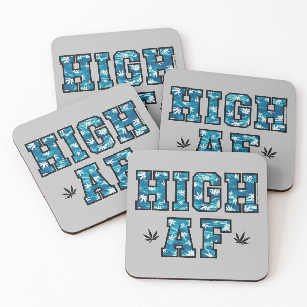 Item preview, High af pot leaf pattern blue water designed and sold by YomeHayin.