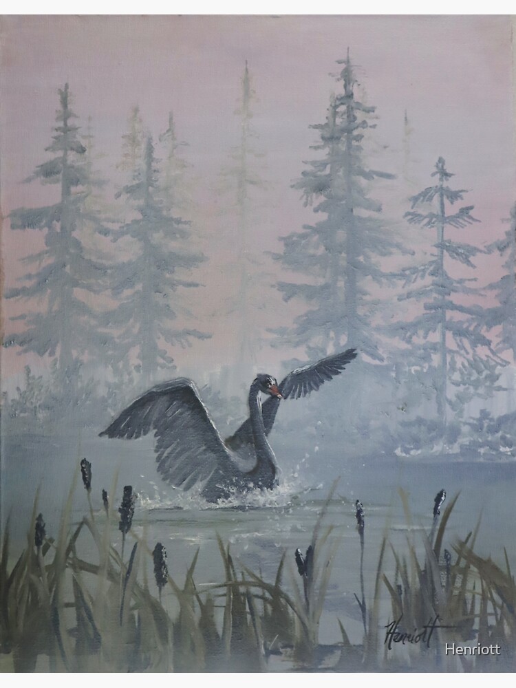 Thumbnail 3 of 3, Sticker, The Black Swan designed and sold by Henriott.