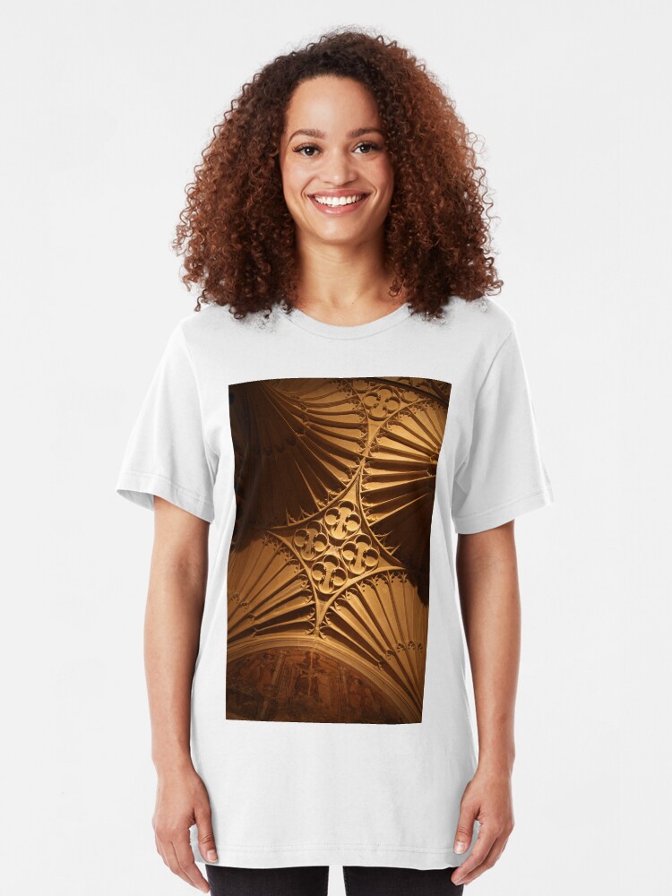 Alternate view of Tewkesbury Abbey - Vaulted Ceiling Slim Fit T-Shirt
