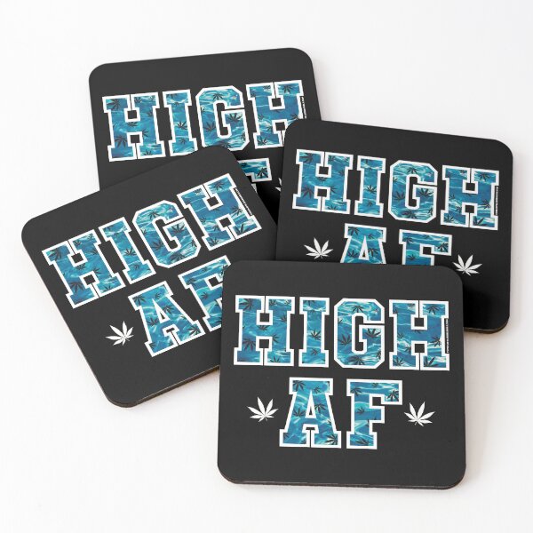 Item preview, High af pot leaf pattern blue water  designed and sold by YomeHayin.