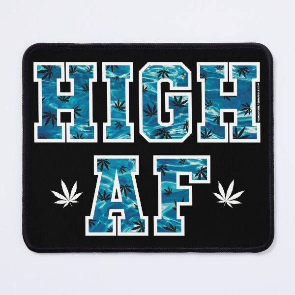 Item preview, High af pot leaf pattern blue water designed and sold by YomeHayin.