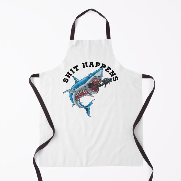 Item preview, Shit happens shark eats diver Funny shark design designed and sold by ReneMM.