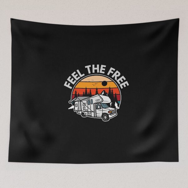 Item preview, Feel The Free RVing Vintage Mountains Sunset designed and sold by Vegginitup.