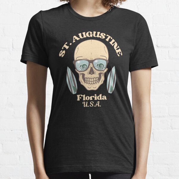 Item preview, Retro "Faded" Skull St. Augustine, Florida, U.S.A., Tan Text- Surfing / Beach designed and sold by TimelessLocales.