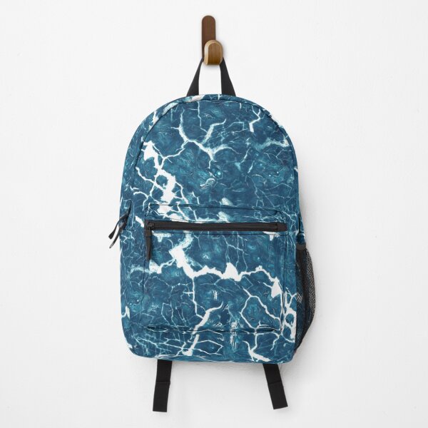 Item preview, Dark Cerulean Shockwave: Blue and White Streaked Marble designed and sold by nimreninmu.