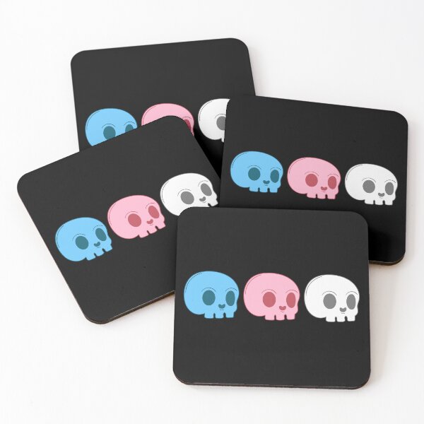 Item preview, Subtle Transgender Pride Flag, Discreet Trans Pride, Creepy Cute Pastel Goth Skull, LGBTQ designed and sold by SweetestPrints.