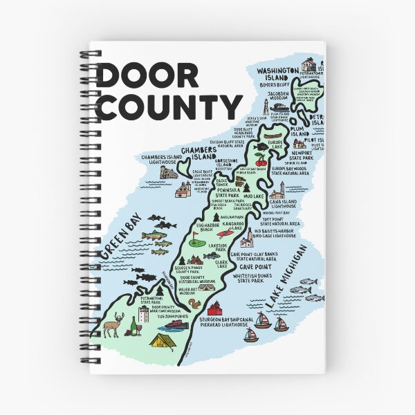 Item preview, Door County Map  designed and sold by fiberandgloss.