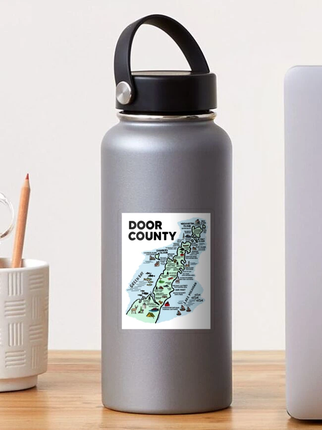 Door County Wisconsin Stainless Can Cooler Door County Koozie Map Can Koozie  Door County Insulated Can Cooler Door County Gift 