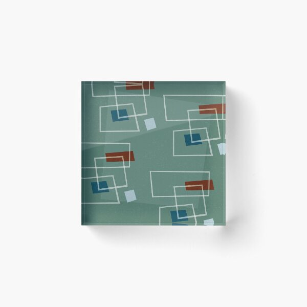 GALAXY7 V2 Space Age, Mid Century, Wall Art Print. Acrylic Block