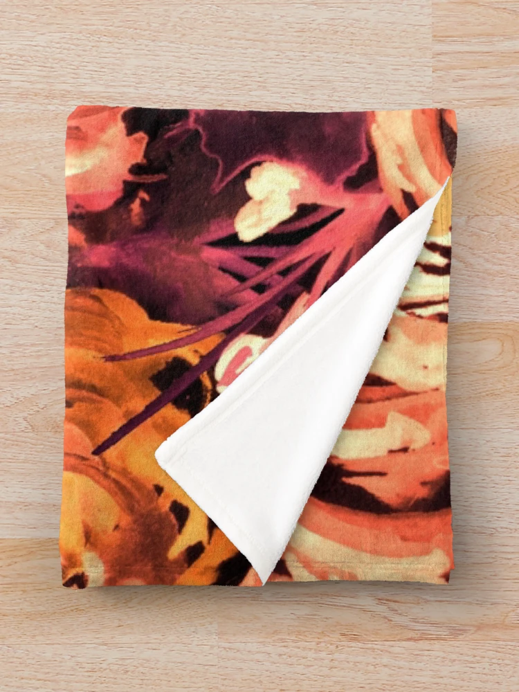 Thumbnail 3 of 6, Throw Blanket, Bronze Roses Pattern designed and sold by Sebastian Grafmann.