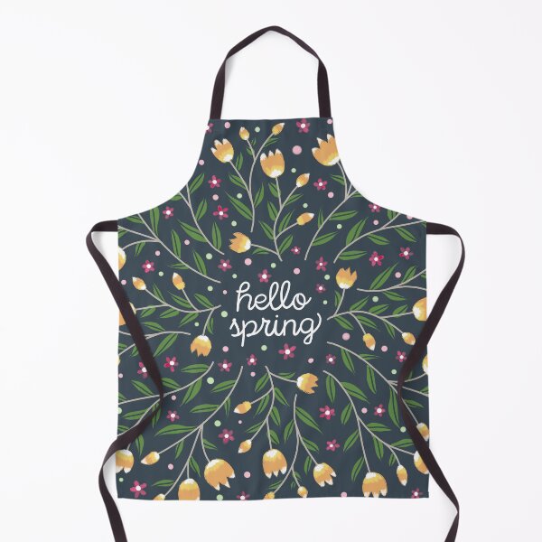 Item preview, Hello Spring | Cute And Beautiful Flowers And Green Leaves Drawing Pattern designed and sold by HarrysMomStudio.