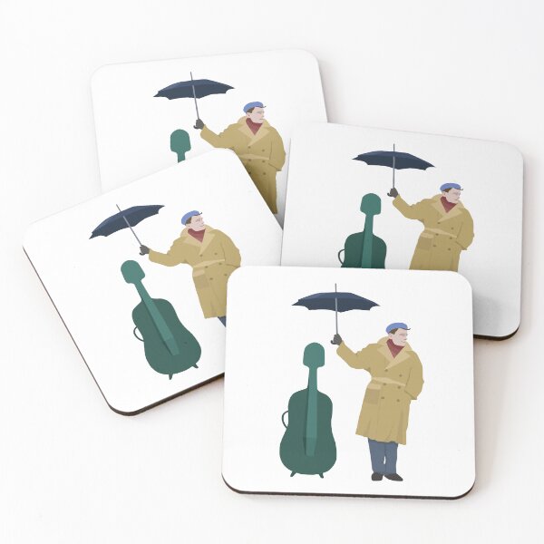 Item preview, Man Holding Umbrella Over Cello In The Rain designed and sold by adlibcreative.