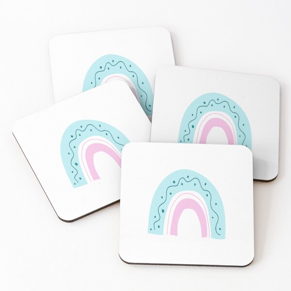 Item preview, Organic Rainbow - cute pastel blue and pink decorative rainbows designed and sold by Inspirationmotivation.