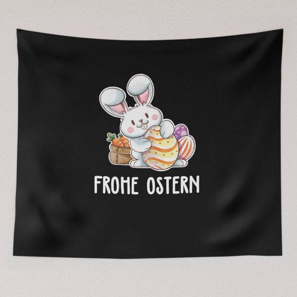 Item preview, Happy easter gift with easter bunny & easter eggs bunny designed and sold by Lenny Stahl.
