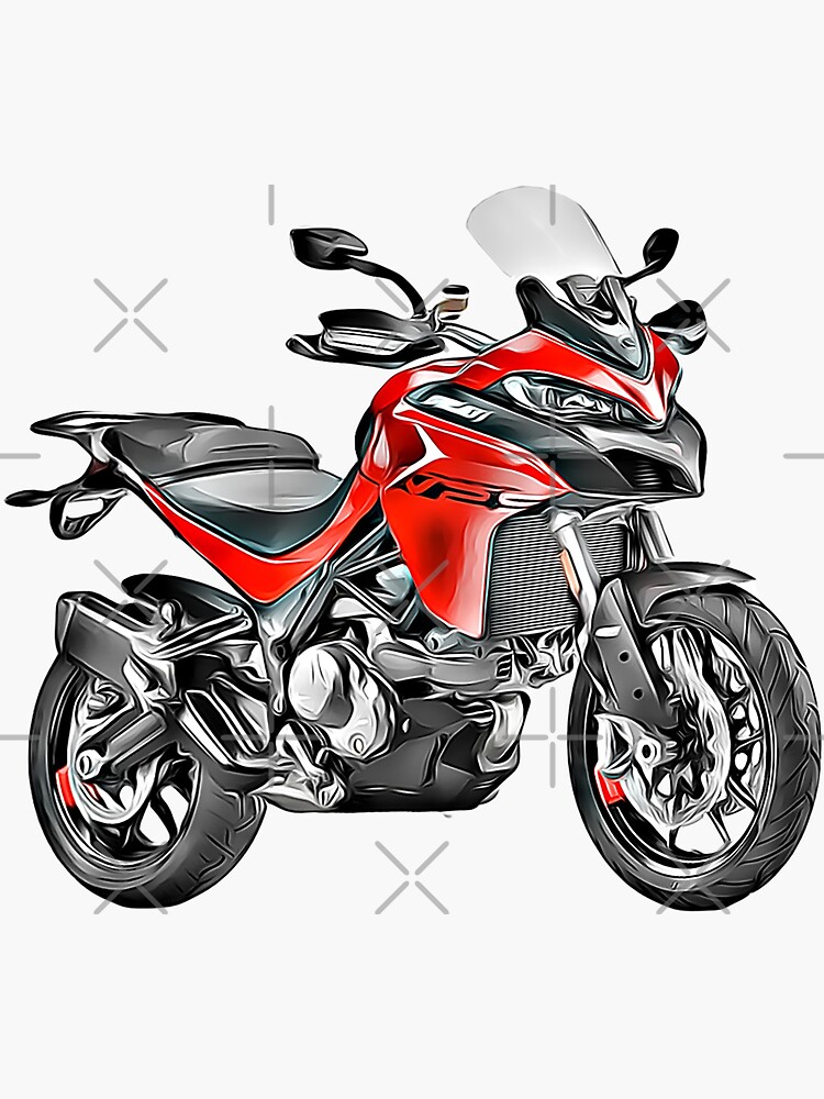 Cartoon Illustration Ducati Multistrada v2 S 2022 Motorcycle