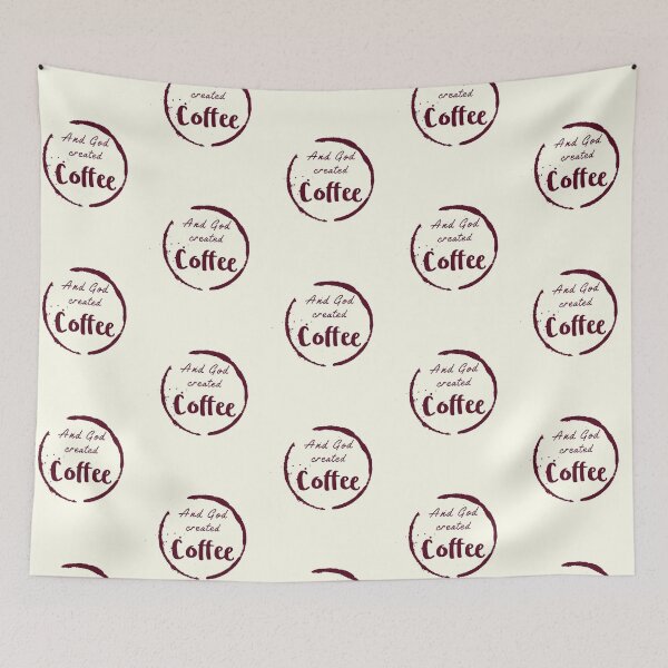 Item preview, And God Created Coffee, Funny Christian Coffee Gratitude Saying designed and sold by IceCreamMuseum.