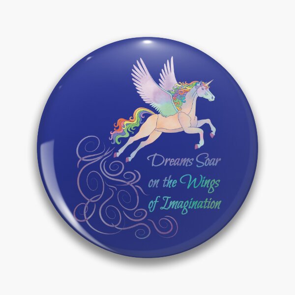 Item preview, Alicorn - Dreams Soar on the Wings of Imagination - Blue Background designed and sold by Woodsprite Creations Art Studio.