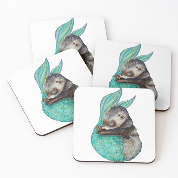 Item preview, Ferret mermaid  designed and sold by monetakrristen.