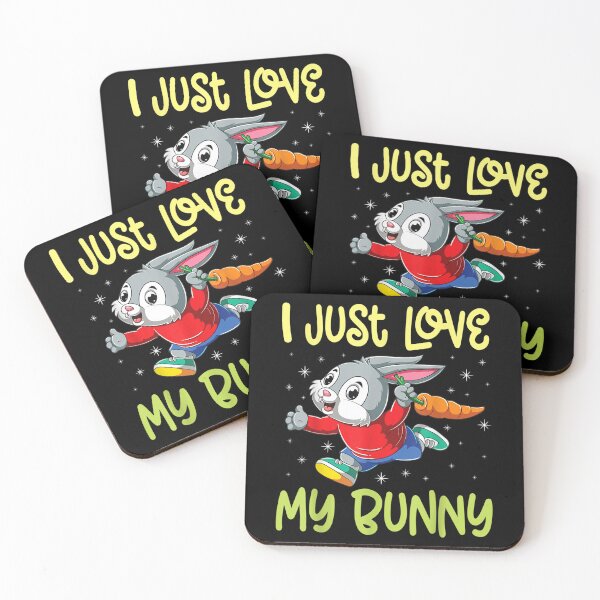 Item preview, Bunny With Carrot Running Happy Easter I Just Love My Bunny  designed and sold by brita797.