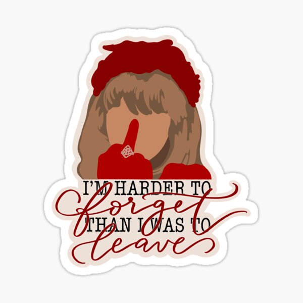 I Bet You Think About Me Sticker Beautiful And Refined Glossy Taylor Swift  Red Stickers