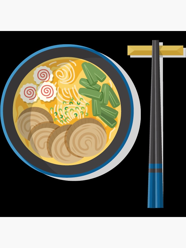 "Classic Anime Ramen Noodle Bowl and Chopsticks " Poster for Sale by
