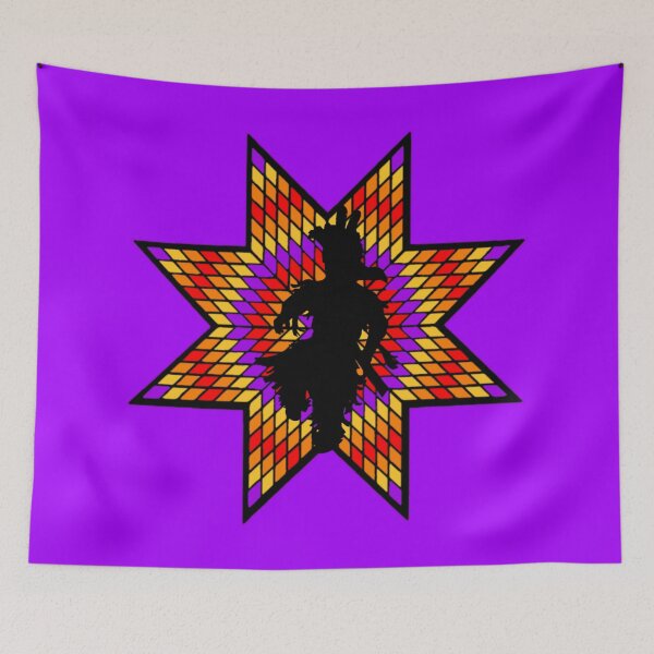 Item preview, Purple / Fire Color Grass Dance  StarQuilt Native Print designed and sold by JMWCD.