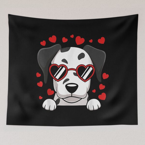 Item preview, Dalmatian Dog Face Wearing Heart Glasses Valentines Day Kids  designed and sold by amyadt77.