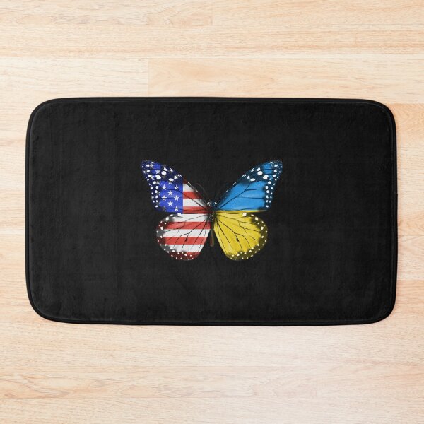 Item preview, American Ukrainian Butterfly With The America  Ukraine Flag On Wings designed and sold by AshleyConnelly.