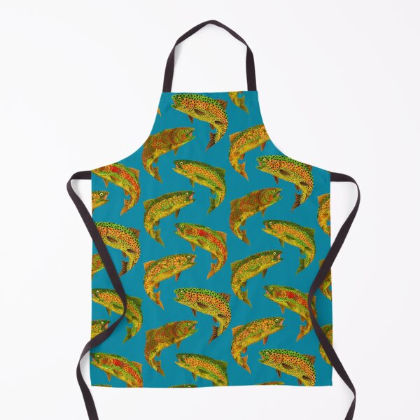 Item preview, Aspen Leaf Rainbow Trout Seamless Pattern 2018 designed and sold by GobaFineArts.