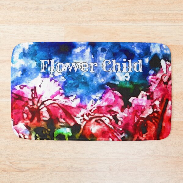 Item preview, Flower Child with Pink Flowers and Blue Skies Watercolor designed and sold by MediaArtbyMara.