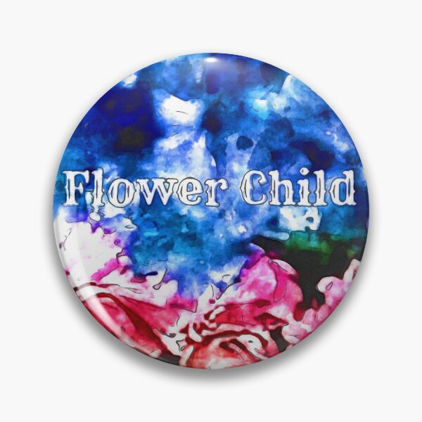 Item preview, Flower Child with Pink Flowers and Blue Skies Watercolor designed and sold by MediaArtbyMara.