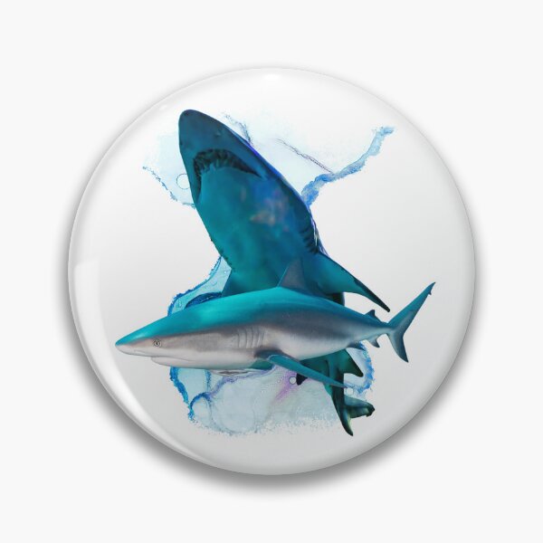 Item preview, Sharks swimming together The Blue Shark  designed and sold by Abstractdiva.