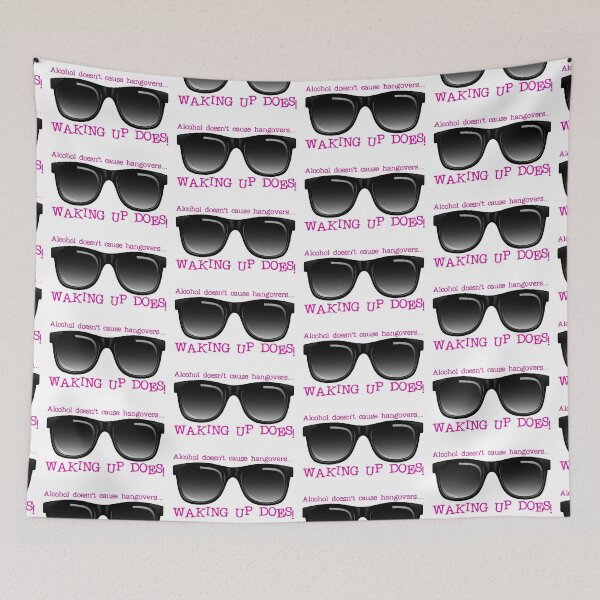 Item preview, Alcohol Doesn’t Cause Hangovers…! Pink (on White) designed and sold by PawsitiveMum.