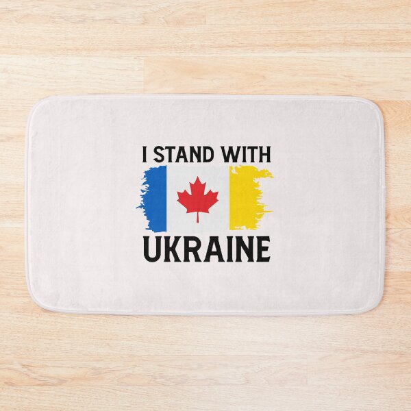 Aperçu de l'œuvre Drapeau de soutien ukrainien canadien Je suis aux côtés de l&x27;Ukraine créée et vendue par AshleyConnelly.