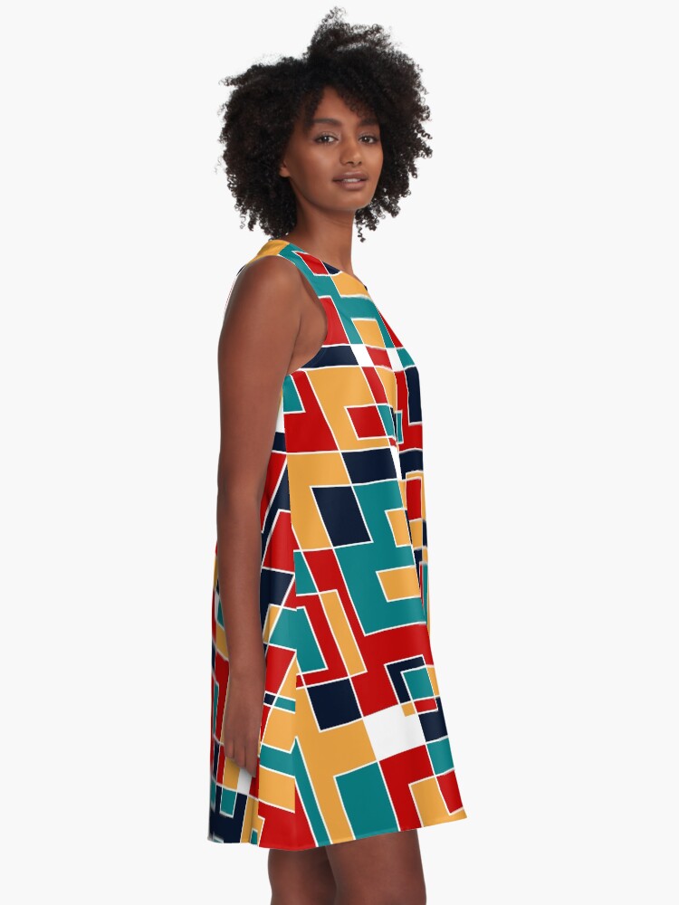 Mod Mondrian Style 1 A Line Dress for Sale by Texterns Redbubble