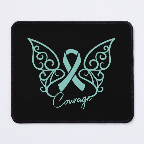 Item preview, Teal Ribbon Butterfly Awareness Month - Courage designed and sold by MJDezigns.