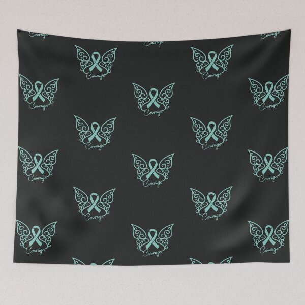 Item preview, Teal Ribbon Butterfly Awareness Month - Courage designed and sold by MJDezigns.
