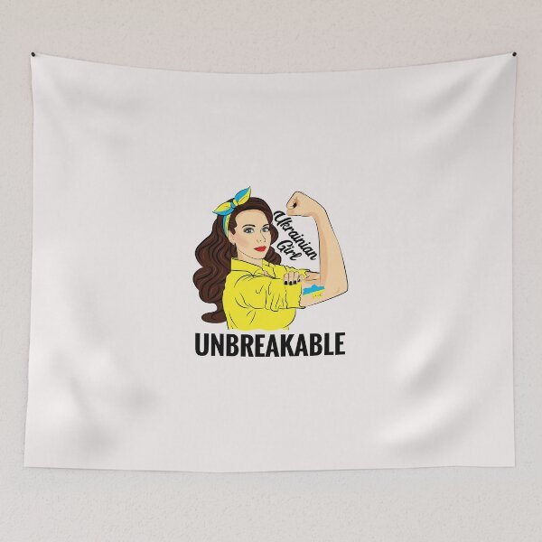 Aperçu de l'œuvre Drapeau ukrainien féminin ukrainien incassable créée et vendue par AshleyConnelly.