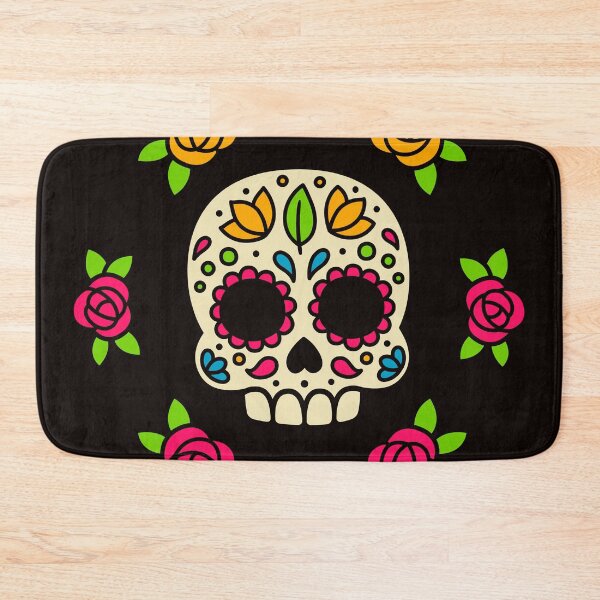 Item preview, Day of the Dead Simple Skull with Roses designed and sold by FunWithChemo.
