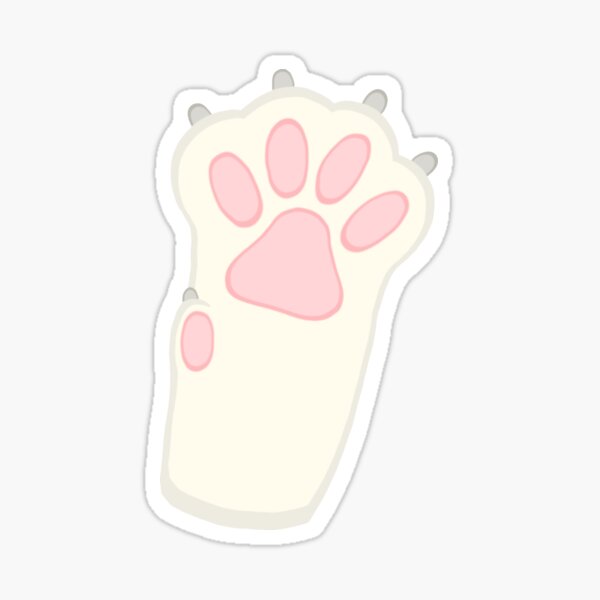 White cat paw Sticker