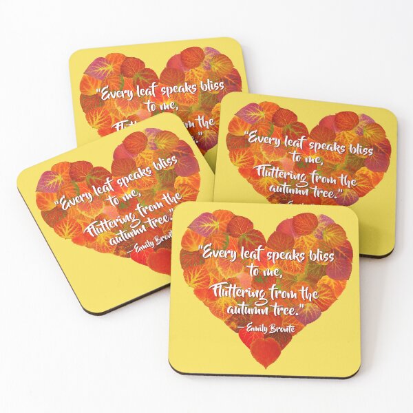 Item preview, I Love Autumn—Red Aspen Leaf Heart 1, Brontë Quote designed and sold by GobaFineArts.