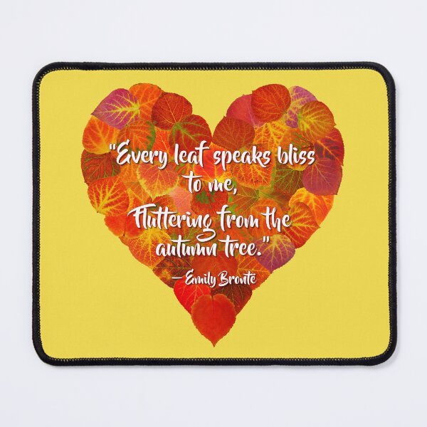 Item preview, I Love Autumn—Red Aspen Leaf Heart 1, Brontë Quote designed and sold by GobaFineArts.
