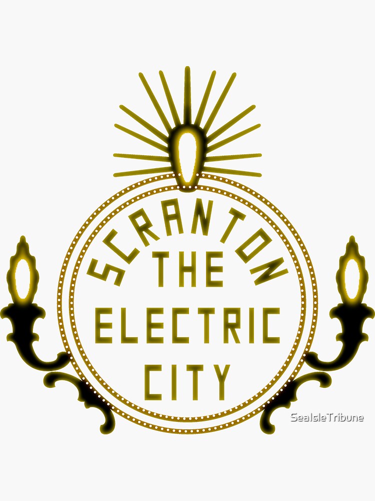 Scranton Electric City Sticker By Seaisletribune Redbubble