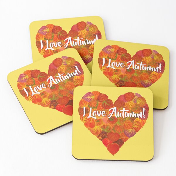 Item preview, I Love Autumn!—Red Aspen Leaf Heart 1 designed and sold by GobaFineArts.