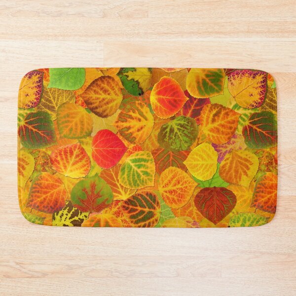 Item preview, Aspen Leaves collage solid medley seamless 1 designed and sold by GobaFineArts.