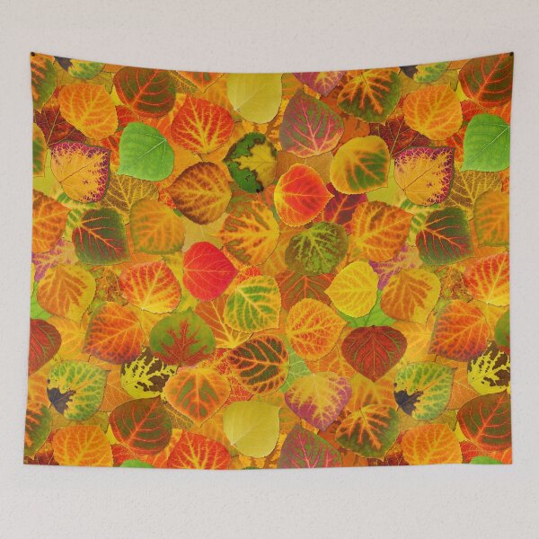 Item preview, Aspen Leaves collage solid medley seamless 1 designed and sold by GobaFineArts.